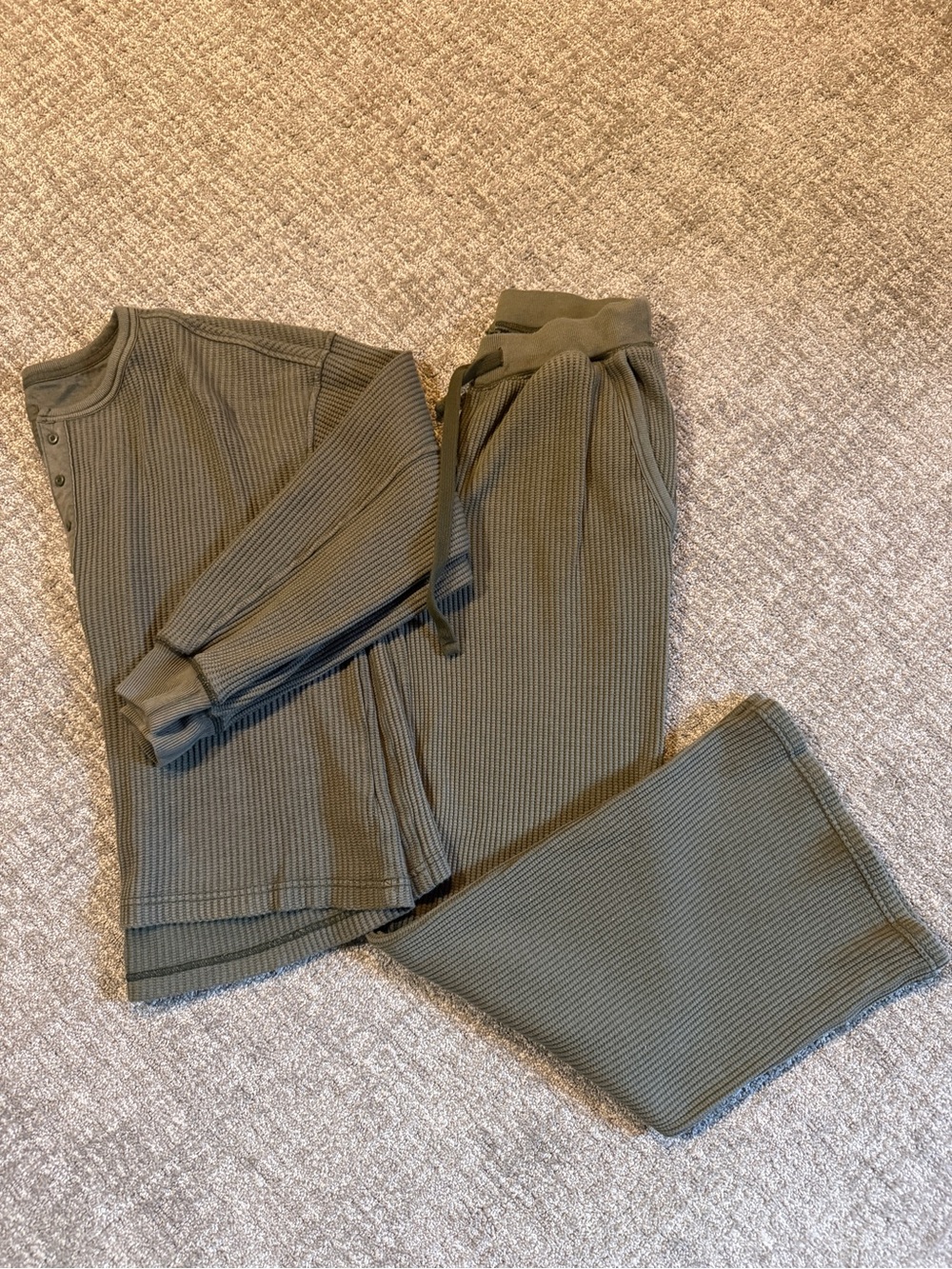 aerie Olive Green Ribbed Button-Up Vest